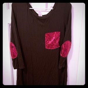 Sequin long sleeve shirt